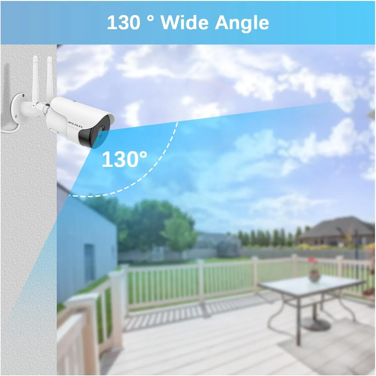 【 90ft Super Night Vision & Dual Antenna Enhanced】 2-Way Audio Outdoor Wireless Security Camera System, WiFi Video Surveillance, Home Security Cameras