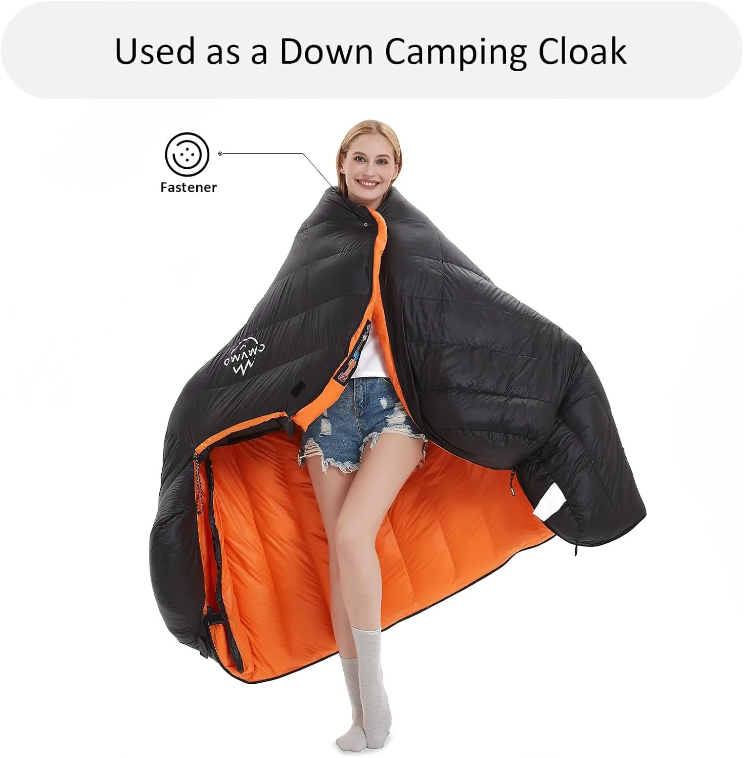 0-20 Degrees F Down Sleeping Bag for Adults - 4 Season Envelope With Arm Holes, Wearable for Backpacking Camping - Ultralight, Compact, Move Freely While Wearing