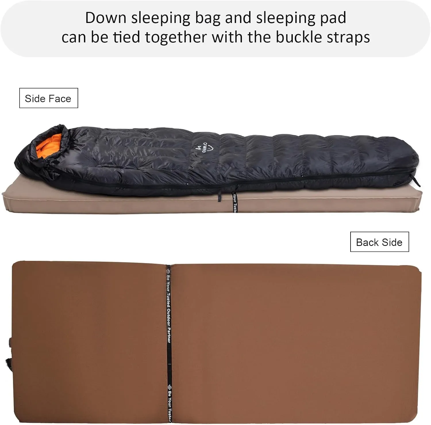 0-20 Degrees F Down Sleeping Bag for Adults - 4 Season Envelope With Arm Holes, Wearable for Backpacking Camping - Ultralight, Compact, Move Freely While Wearing