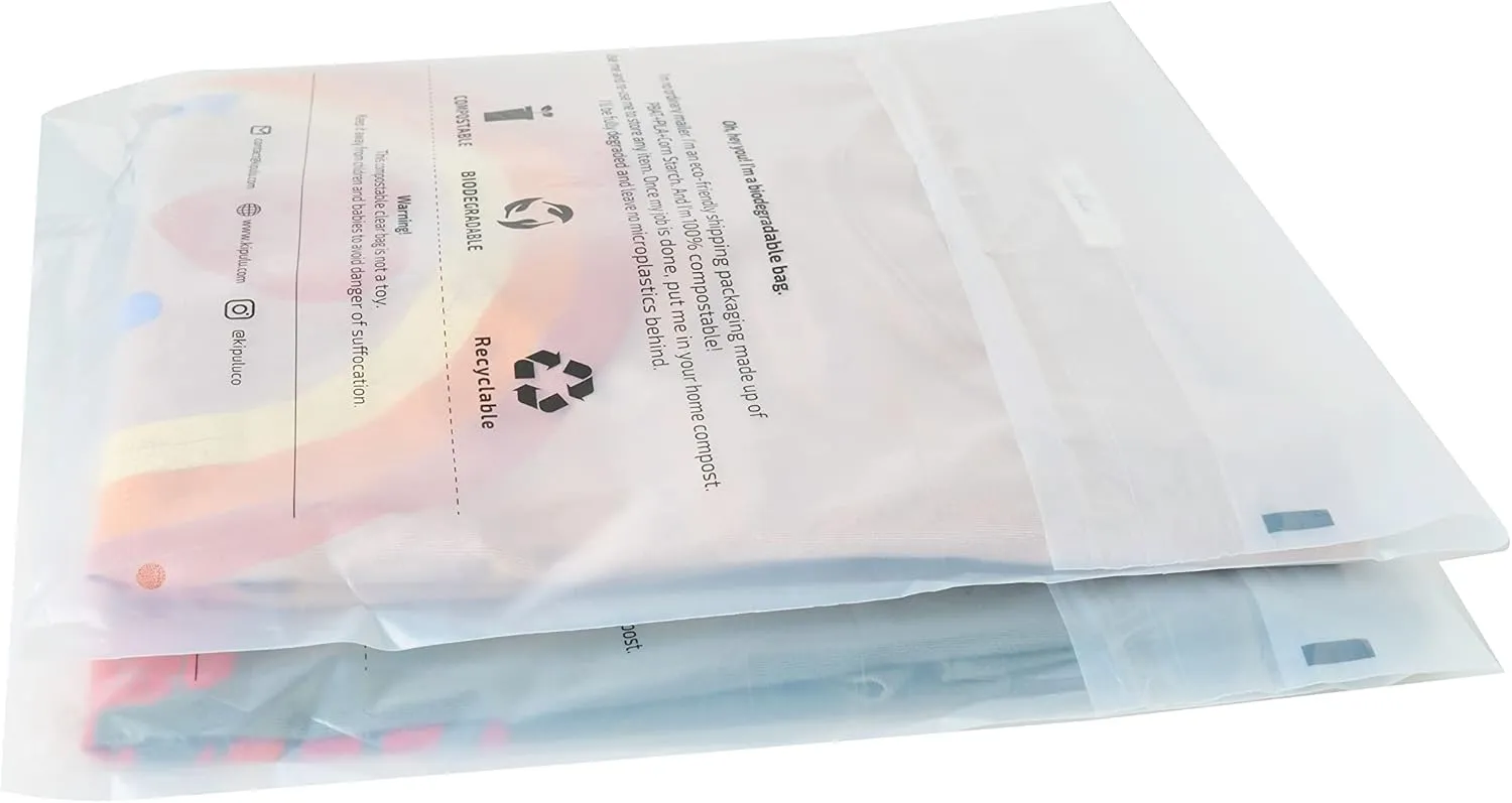 100% Compostable & Biodegradable Clear Poly Bags – Kipulu™ Eco Friendly Solution to Reduce Waste (15 x 20-100 unit)