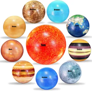 10PCS Solar System Planet Stress Balls,Stress Relief Planets Balls Educational Toys,Anti Stress Solar Educational Balls for Adults,Kids Early Study,Party Game,Birthday Gifts