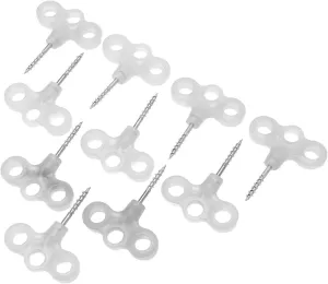 10pcs Tent Stakes, Heavy Duty Camping Stakes, ABS 3 Hole Screw Spiral Ground Anchor Stakes for Securely Anchoring Tents, Awnings, and Tarps, 2.2 x 2.6 x 0.5in