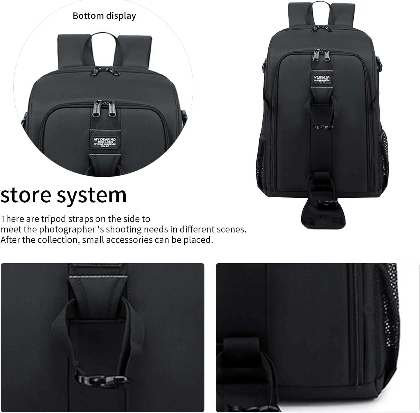 17.3" Waterproof DSLR Camera Backpack - Large Capacity Photography Bag for Travel, Lightweight Design with 16" Laptop Sleeve & Tripod Mounts (Black-Gray)