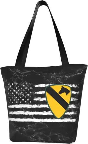 1st Cavalry Division America Flag Fashion Shoulder Bag Large Capacity For Man Or Woman