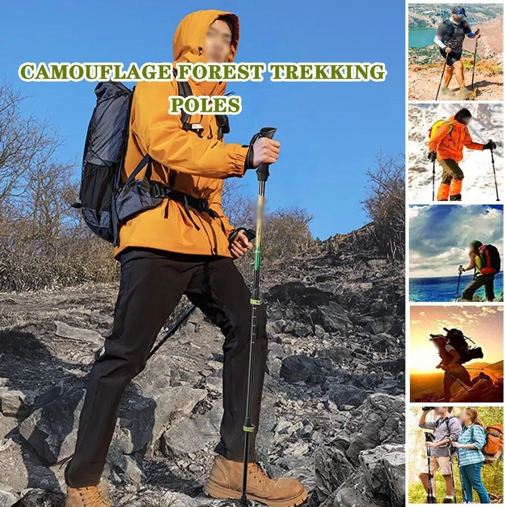 2 Pack Adjustable Aluminum Hiking Sticks, Outdoor Professional Trekking Poles, Mountaining Gear, for Camping, Backpacking