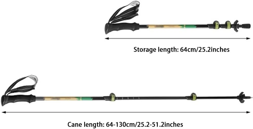 2 Pack Adjustable Aluminum Hiking Sticks, Outdoor Professional Trekking Poles, Mountaining Gear, for Camping, Backpacking
