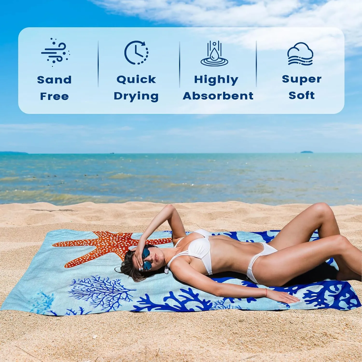2 Pack Microfiber Beach Towel Oversized 71"x39" Sand Free Quick Dry Absorbent Lightweight Thin , Extra Large Towels for Travel Swimming Pool Yoga Camping Beach Accessories Vacation Essentials Gift