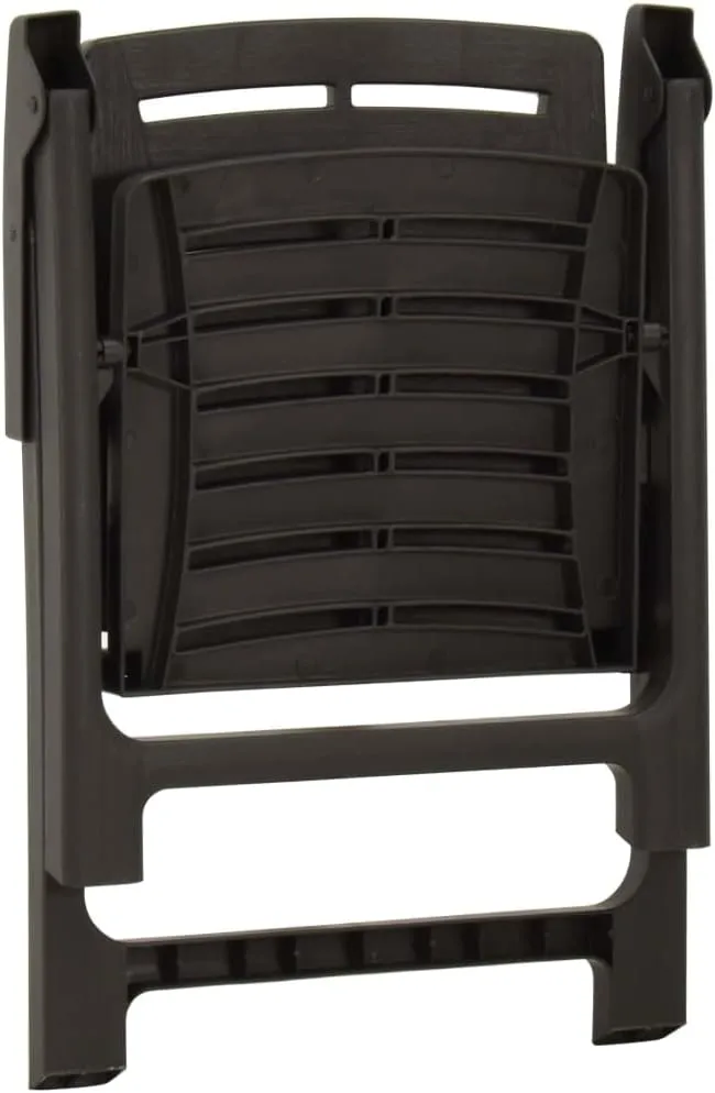 2-Piece Plastic Patio Chairs Set Anthracite Outdoor Furniture for Garden, Poolside, Backyard and Camping, Lightweight Durable Lounge Chairs with Easy Maintenance
