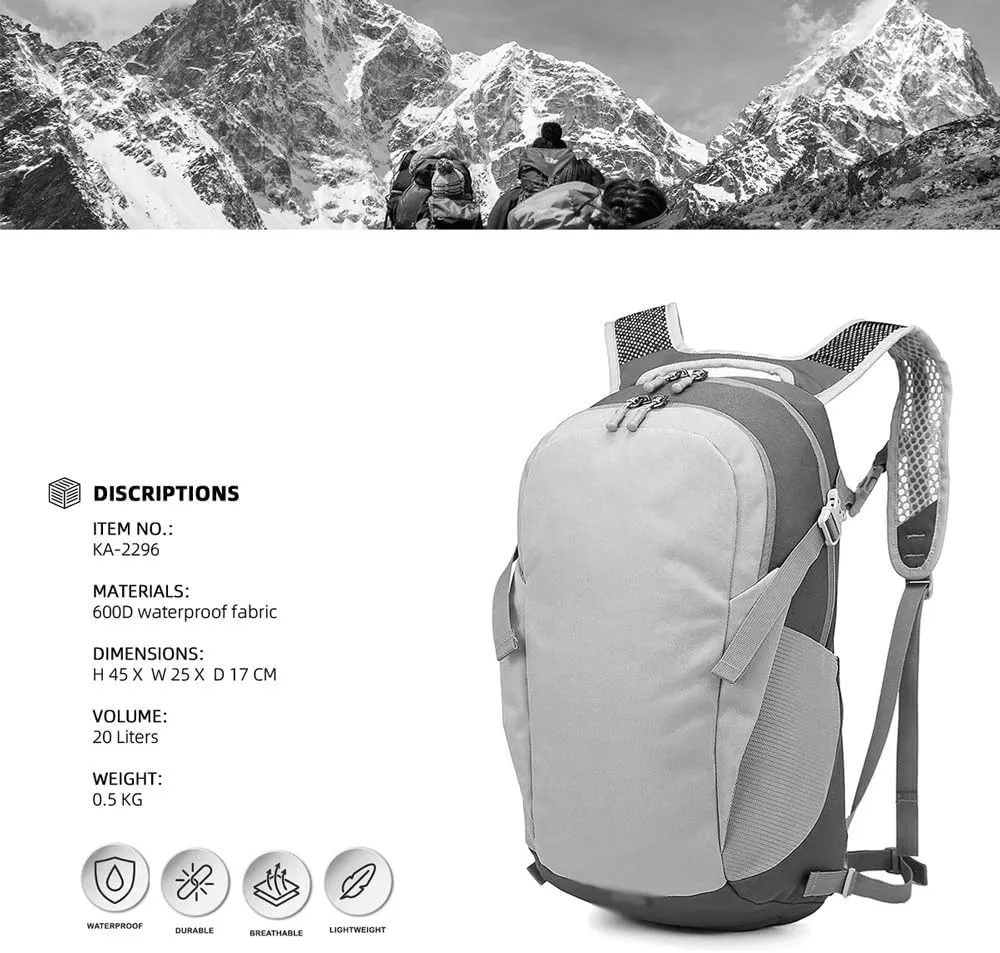 20L Waterproof Hiking Mountaineering Backpack Travelling Backpack For Hiking
