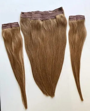 20"-22" Invisible Wire Clip in Remy Human Hair Extensions Chestnut/Medium Brown (Color 6) 3 pieces per set