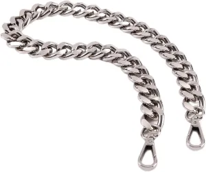 25 Inch Trendy Chunky Metal Chain Purse Handles Shoulder Strap Replacement for Handbag (Silver)