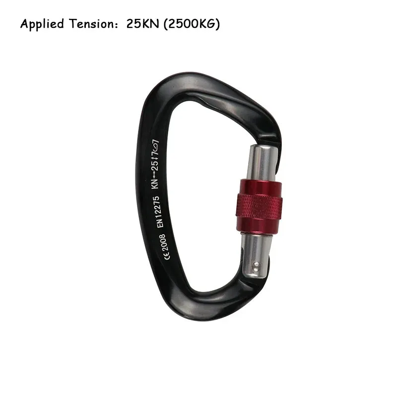 25KN Professional Climbing Carabiner - D-Shape Aviation Aluminum Safety Lock for Outdoor Climbing and Mountaineering