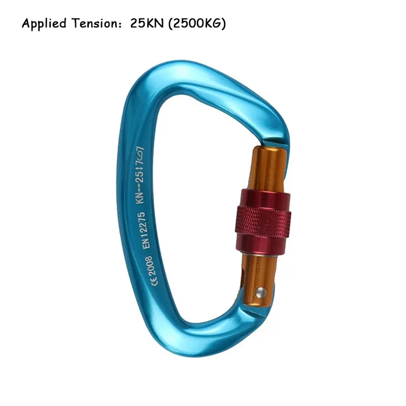 25KN Professional Climbing Carabiner - D-Shape Aviation Aluminum Safety Lock for Outdoor Climbing and Mountaineering