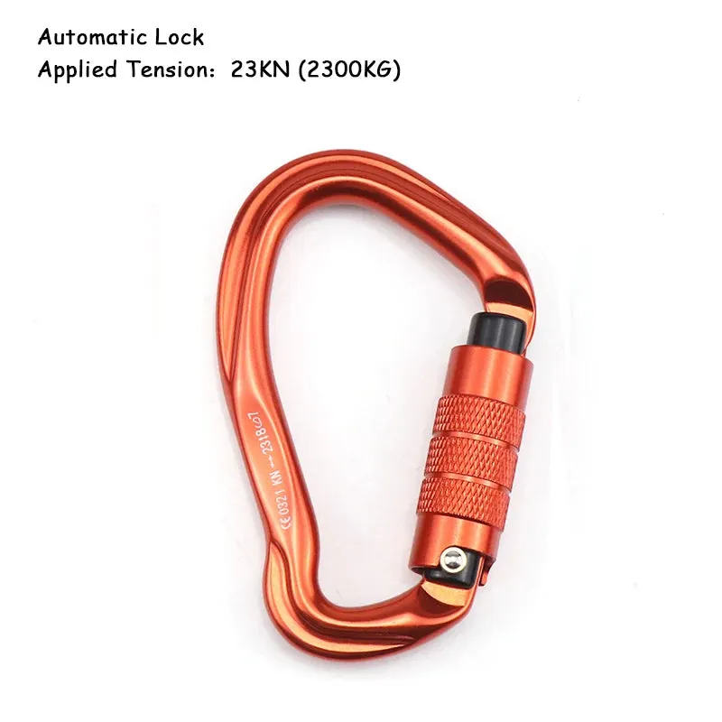 25KN Professional Climbing Carabiner - D-Shape Aviation Aluminum Safety Lock for Outdoor Climbing and Mountaineering