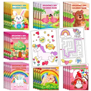 28 Pack Valentines Coloring Books for Kids, Valentines Day Party Favors Goodie Bags Stuffer Filler Bulk Gifts Mini Coloring Books for Boys Girls Holiday Party School Classroom Activity Supplies