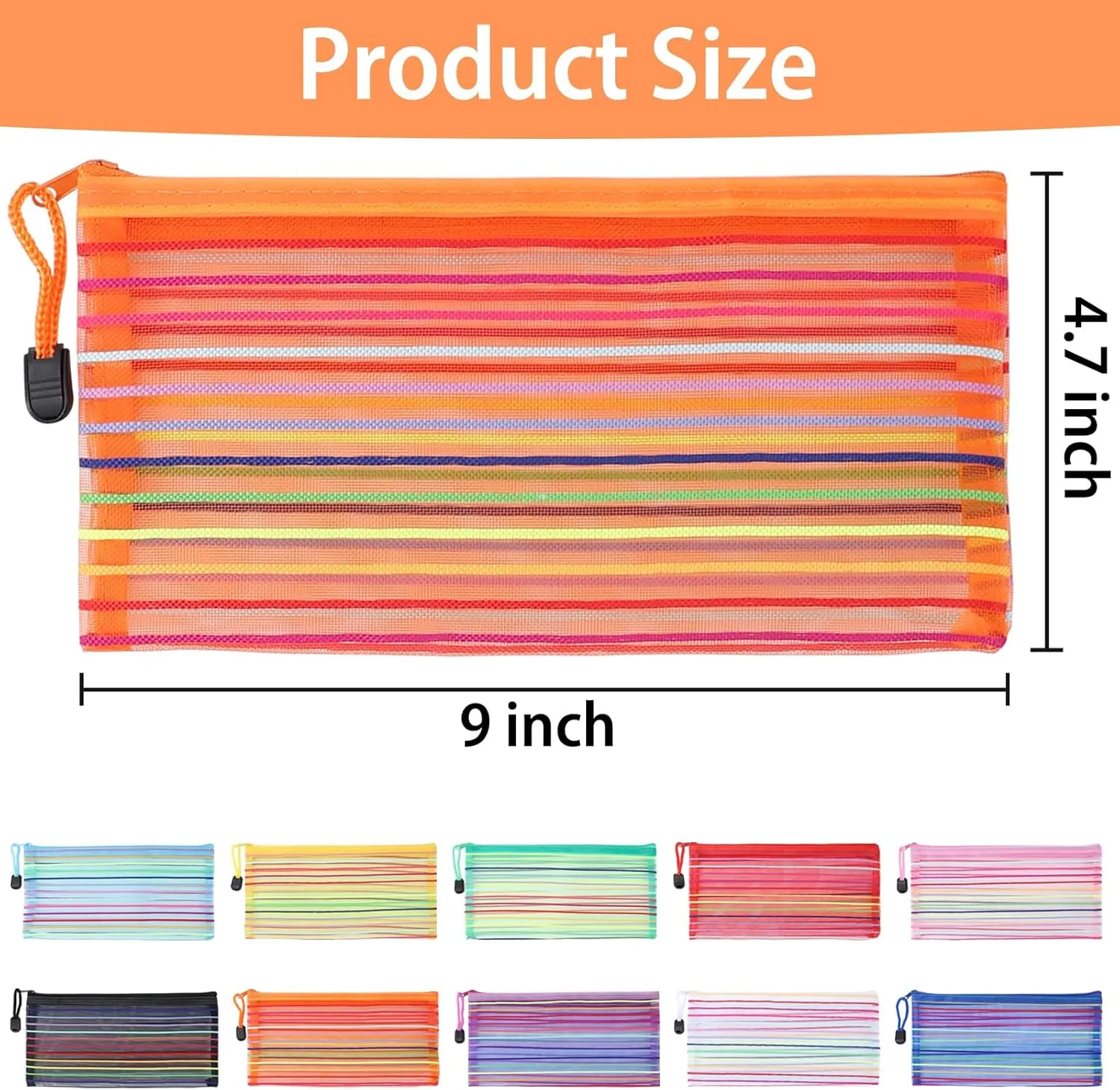 30 Pack 10 Colors Mesh Zipper Pouch Bags, Small Pouch Pencil Pouch Bulk, Cosmetics Makeup Bags Accessories Storage Bag, Home Organizing Office School Classroom Supplies