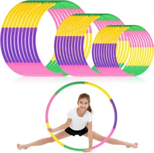 30 Pcs Toy Color Hoop Exercise Hoop, Detachable and Size Adjustable Hoop Plastic Toys Exercise Equipment Gymnastics Toys for Fitness Sports Playing Party Game Dance Pet Training