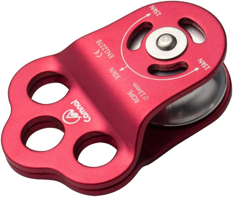 30KN Triple Attachment Pulley for 13mm Rope - Heavy Duty Hitch Climbing Arborist Rigging Aerial Tools
