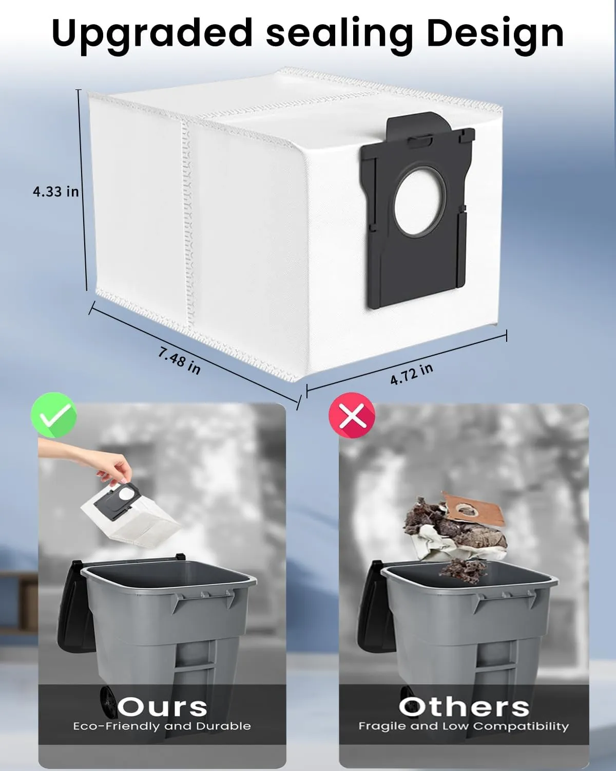 3.2L Large Disposable Dust Replacement Vacuum Bags for Dreame X40 Ultra/X30 Ultra/L40 Ultra/Robot Vacuum,Dirt Disposable Replacement Vacuum Bag (RCJ-X40 Ultra Dust Bag x14)
