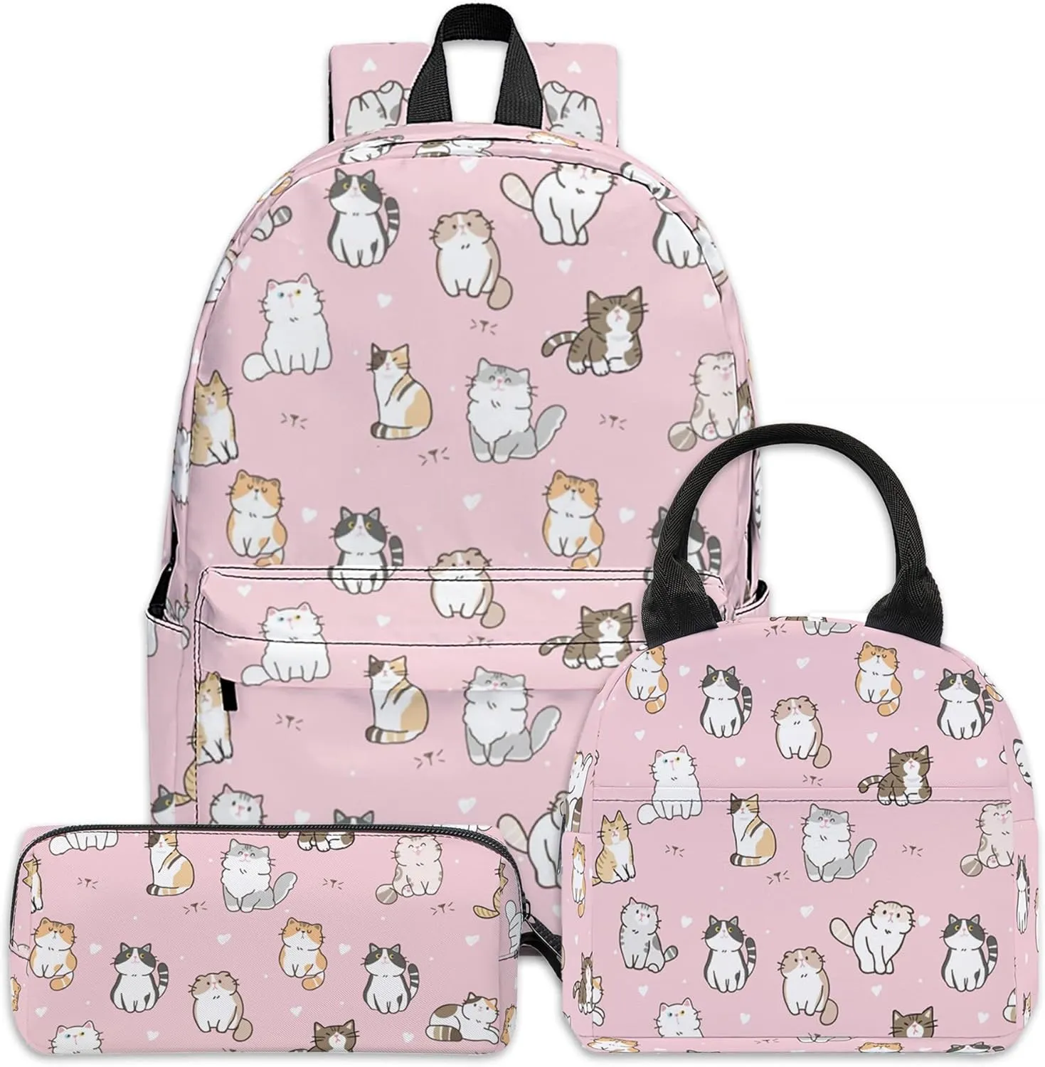 3pcs Backpack for Boys Girls, Backpack Set with Lunch Box Pencil Case for Kids Teen Elementary Middle High School