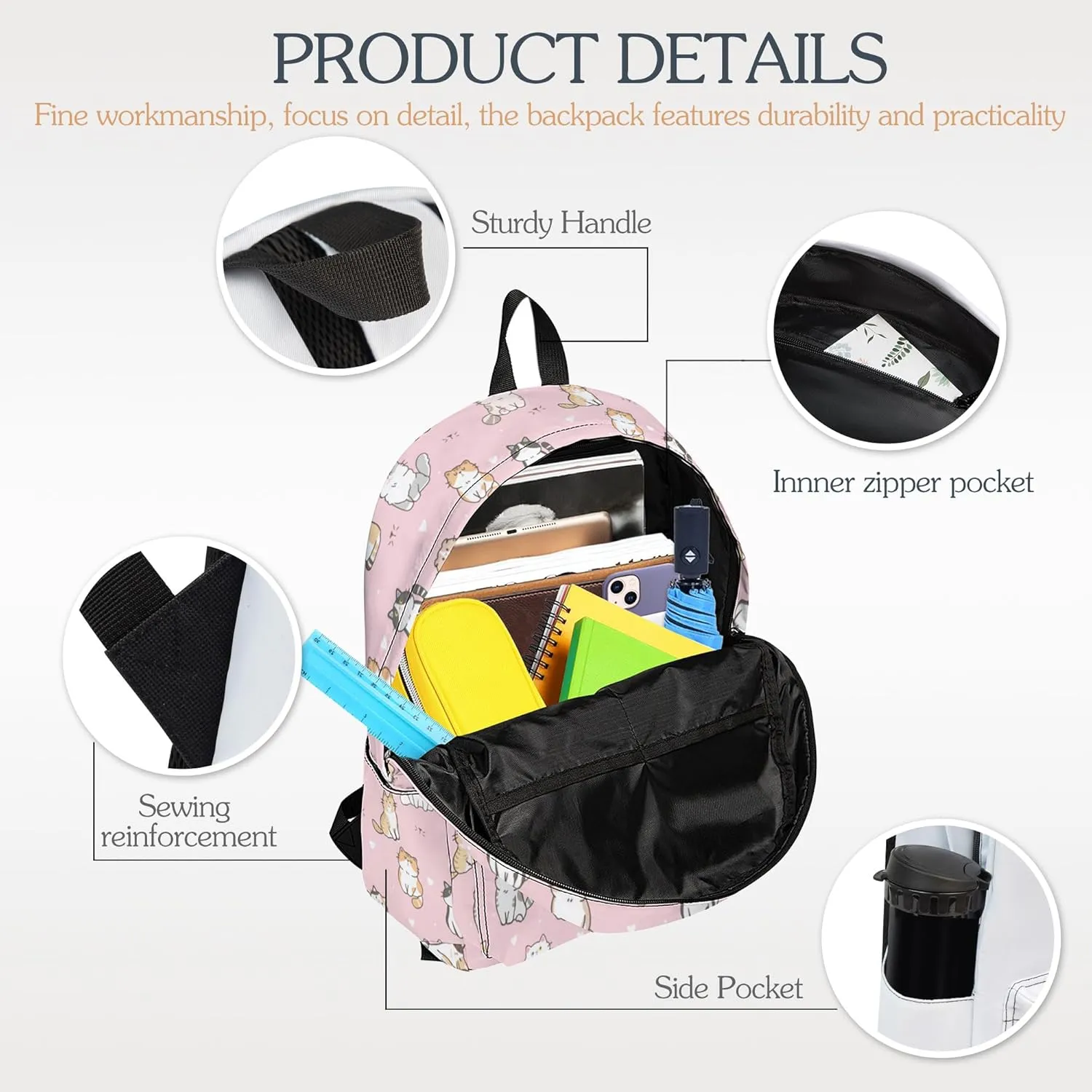 3pcs Backpack for Boys Girls, Backpack Set with Lunch Box Pencil Case for Kids Teen Elementary Middle High School