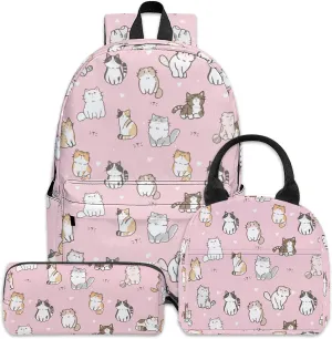 3pcs Backpack for Boys Girls, Backpack Set with Lunch Box Pencil Case for Kids Teen Elementary Middle High School