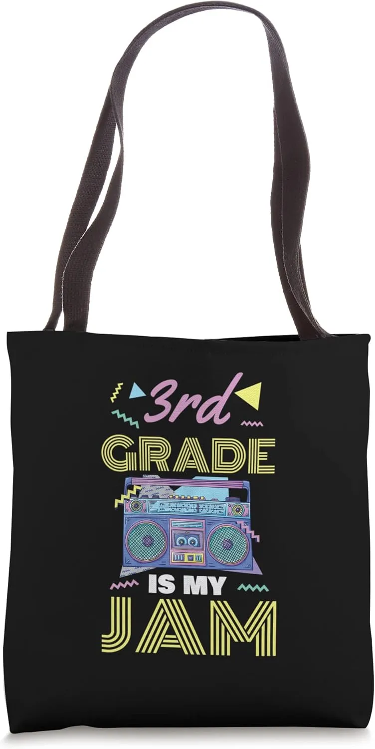 3rd Grade Is My Jam One Vintage 80s Boombox Teacher Student Tote Bag