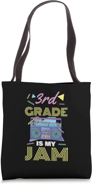 3rd Grade Is My Jam One Vintage 80s Boombox Teacher Student Tote Bag