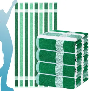 4 Packs Stripe Beach Towel Thin Terry Set for Women Men 60X30 Inch Extra Oversized Large Size Clearance Travel Camping Absorbent Towels Accessories Beach Essentials Blanket Adults Gift Green White