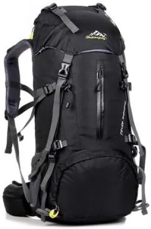 50L Large Camping Backpack,Lightweight Hiking Trekking For Men Women Outdoor Large Capacity Mountaineering Waterproof Bag (black, 45 5L)