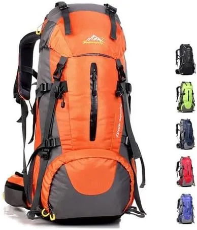 50L Large Camping Backpack,Lightweight Hiking Trekking For Men Women Outdoor Large Capacity Mountaineering Waterproof Bag (black, 45 5L)