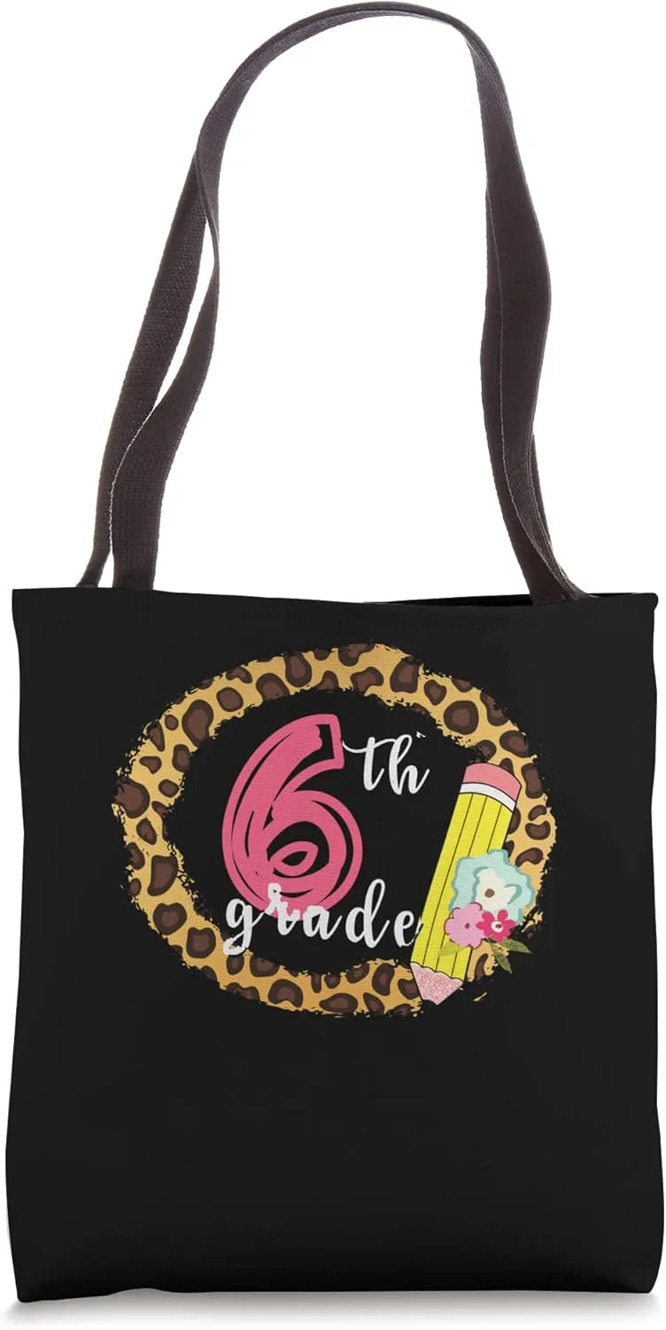 6th Grade Back To School For Student Teacher Leopard Print Tote Bag