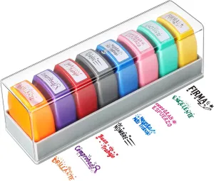 8 Pcs Teacher Stamps for Classroom Rectangle Self Inking Grading Stamps Gifts Motivation Teacher Stamp for School Signature Homework Reward Supplies