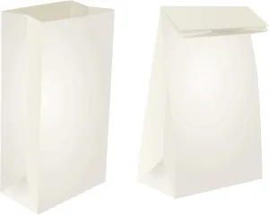 8lb White Paper Bags - Lunch, Craft & Grocery Bags - Pack of 500
