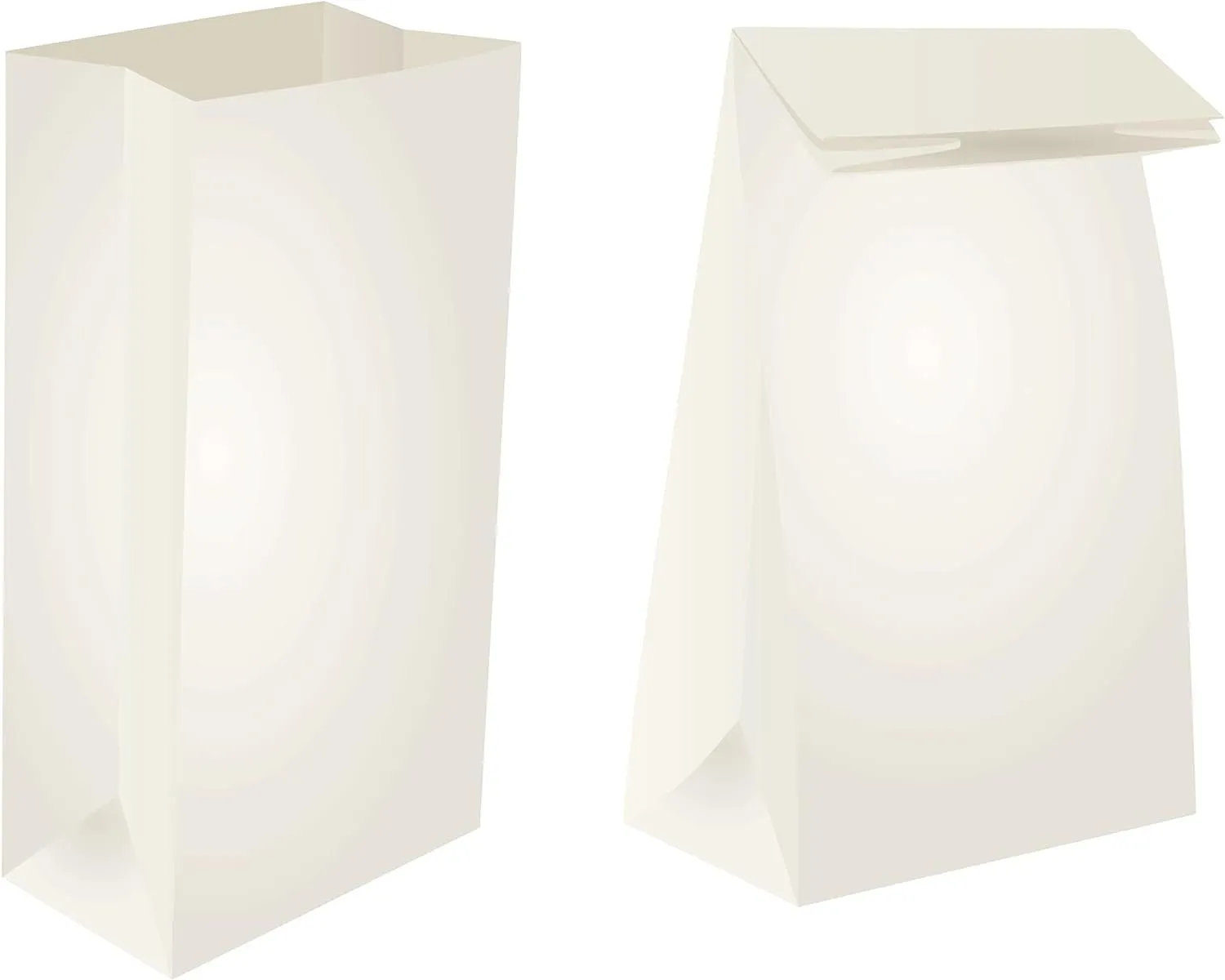8lb White Paper Bags - Lunch, Craft & Grocery Bags - Pack of 500