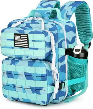 9L Tactical Assault Backpack Gym Backpack Hiking Travel Backpack Camping Backpack (Blue cp)