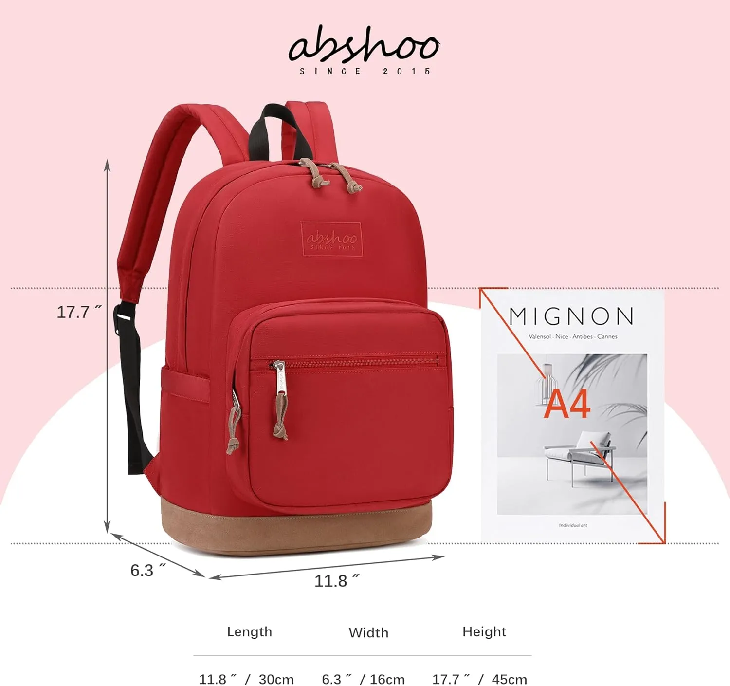 abshoo Casual Backpack Travel for Men Women College Student Backpack for Teen Boys Girls School Bag (Red)