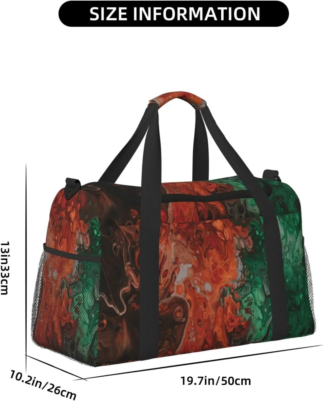 Abstract Art Travel Duffel Bag Large Foldable Waterproof Overnight Bag For Beach Swim Bags Pool Sports Gym