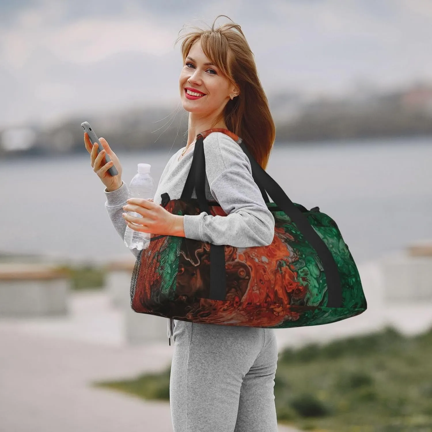 Abstract Art Travel Duffel Bag Large Foldable Waterproof Overnight Bag For Beach Swim Bags Pool Sports Gym