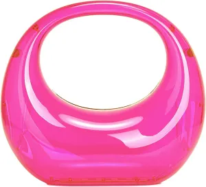 Acrylic Evening Clutch for Women Chic Metal Purses Shiny Round Handbag for Wedding Parties 2024