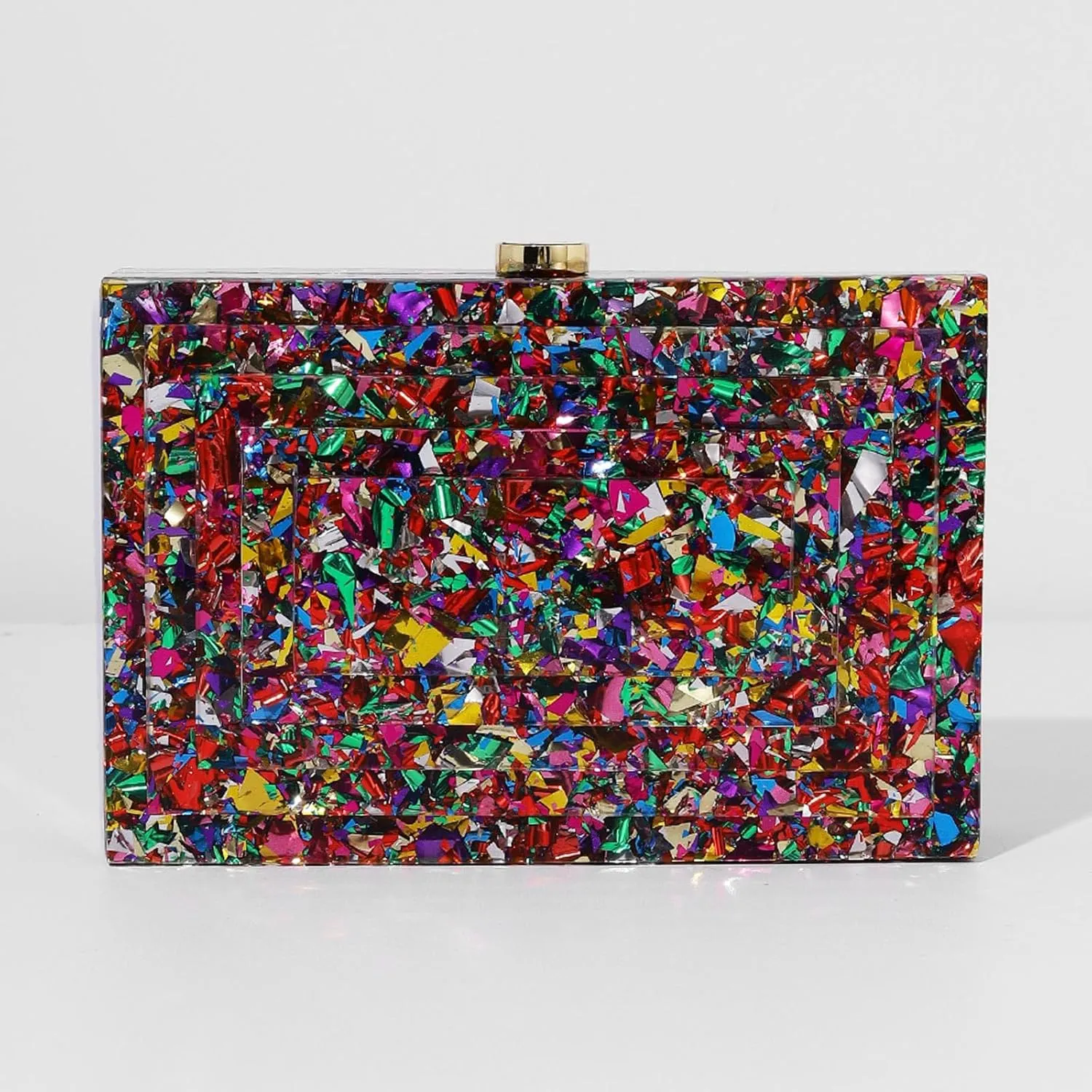 Acrylic Purse Clutch,Wedding Guest Dresses For Women Designer Handbags Multicolor Evening Clutch Box Crossbody Shoulder Bag