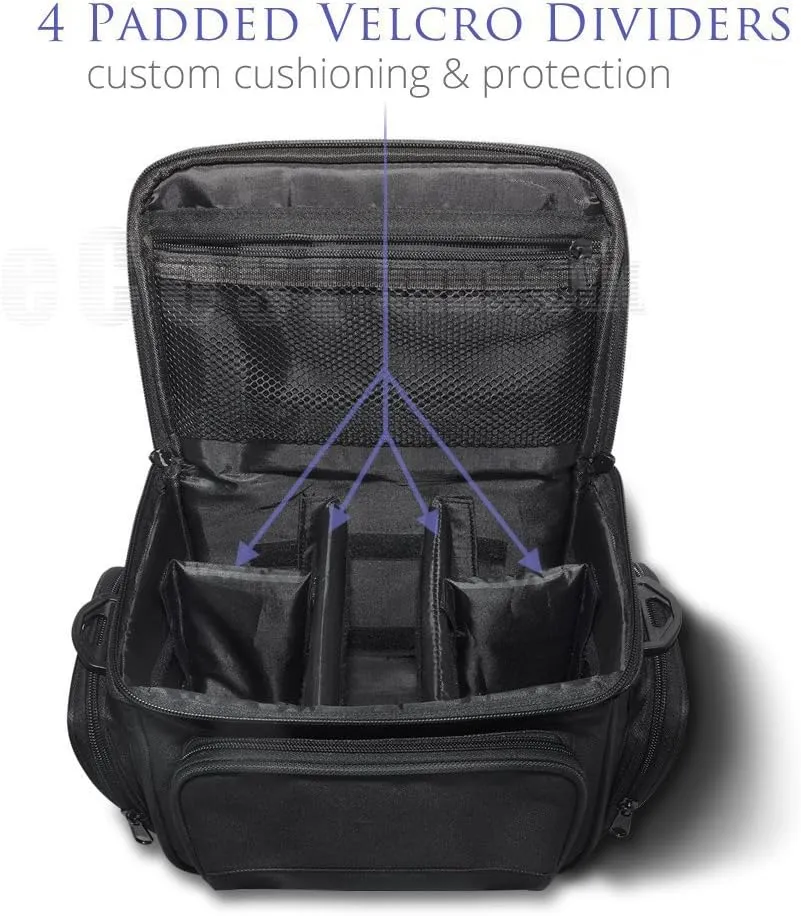 Acuvar Extra Large Camera Bag Fully Padded Camcorder Bag, Equipment Bag, Camera Case for Sony, Nikon, Canon, Olympus, Samsung, Digital Camera Bag, Gadget Bag, Camera Accessory Case for Photographers