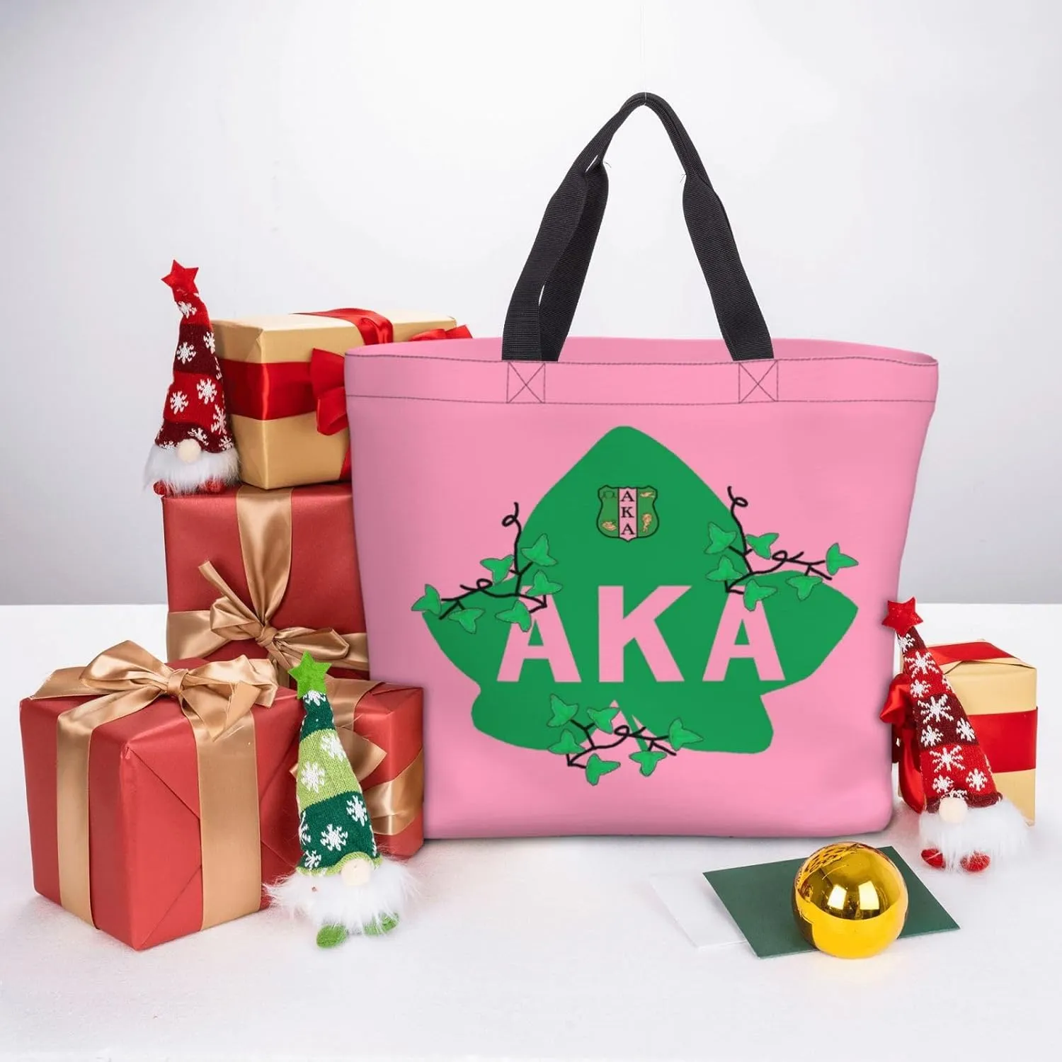 AkA Sorority Gifts Tote Bag Reusable Canvas Shoulder Bag Shopping Tote Bag for Women Travel Work Beach Bag