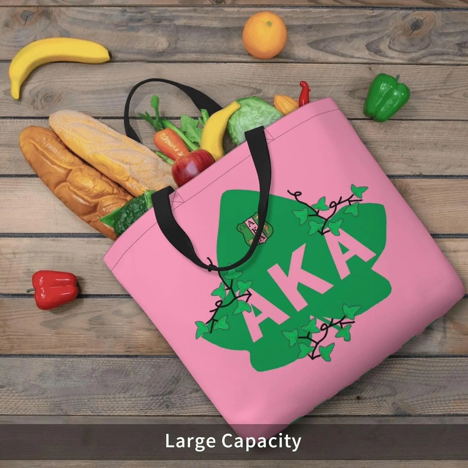 AkA Sorority Gifts Tote Bag Reusable Canvas Shoulder Bag Shopping Tote Bag for Women Travel Work Beach Bag
