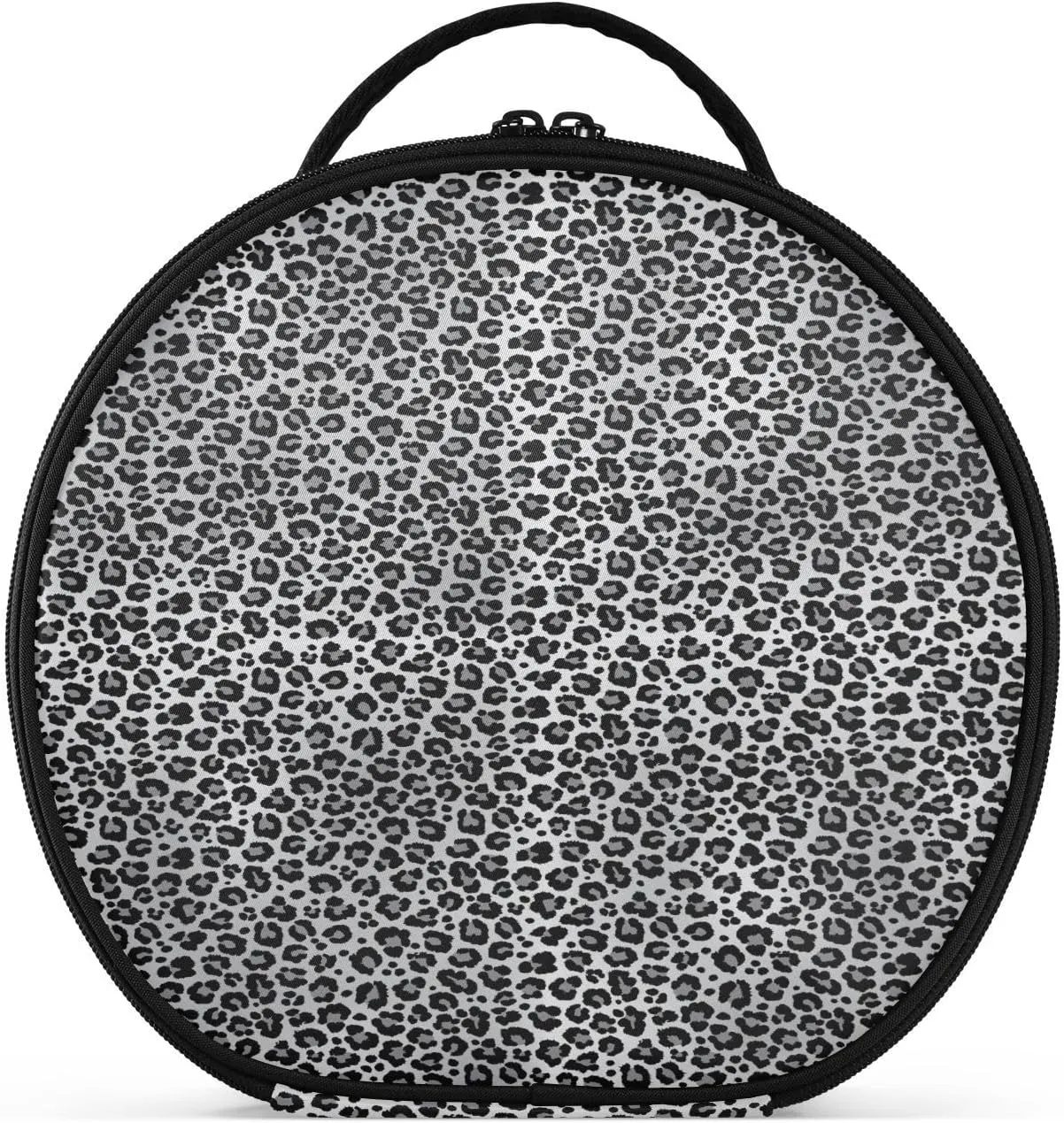 ALAZA Snow Leopard Print Gray Portable Cosmetic Bag Large Capacity Makeup Bags