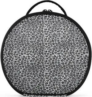 ALAZA Snow Leopard Print Gray Portable Cosmetic Bag Large Capacity Makeup Bags