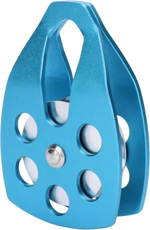 Aluminum Single Sheave Pulley for Outdoor Mountaineering and Climbing Heavy Duty Sideplate Rope Pulley with Large Size