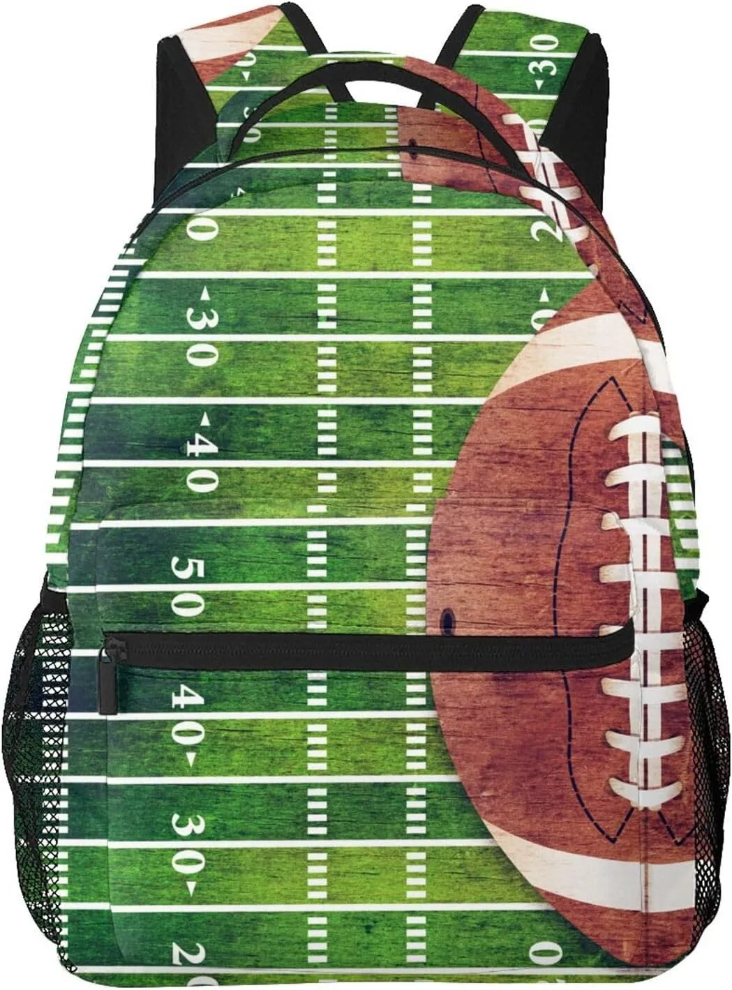 American Football Field Ball Backpack For School Laptop Bags Bookbag Big Casual Daypack For Student Girls Boys Kids Teens Travel Sports Work