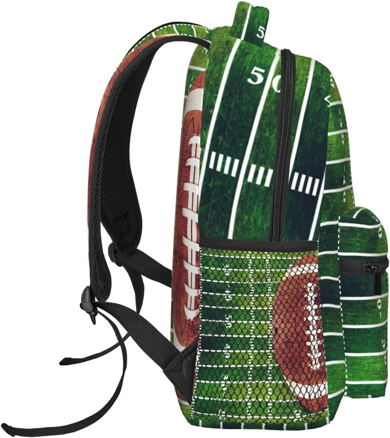American Football Field Ball Backpack For School Laptop Bags Bookbag Big Casual Daypack For Student Girls Boys Kids Teens Travel Sports Work