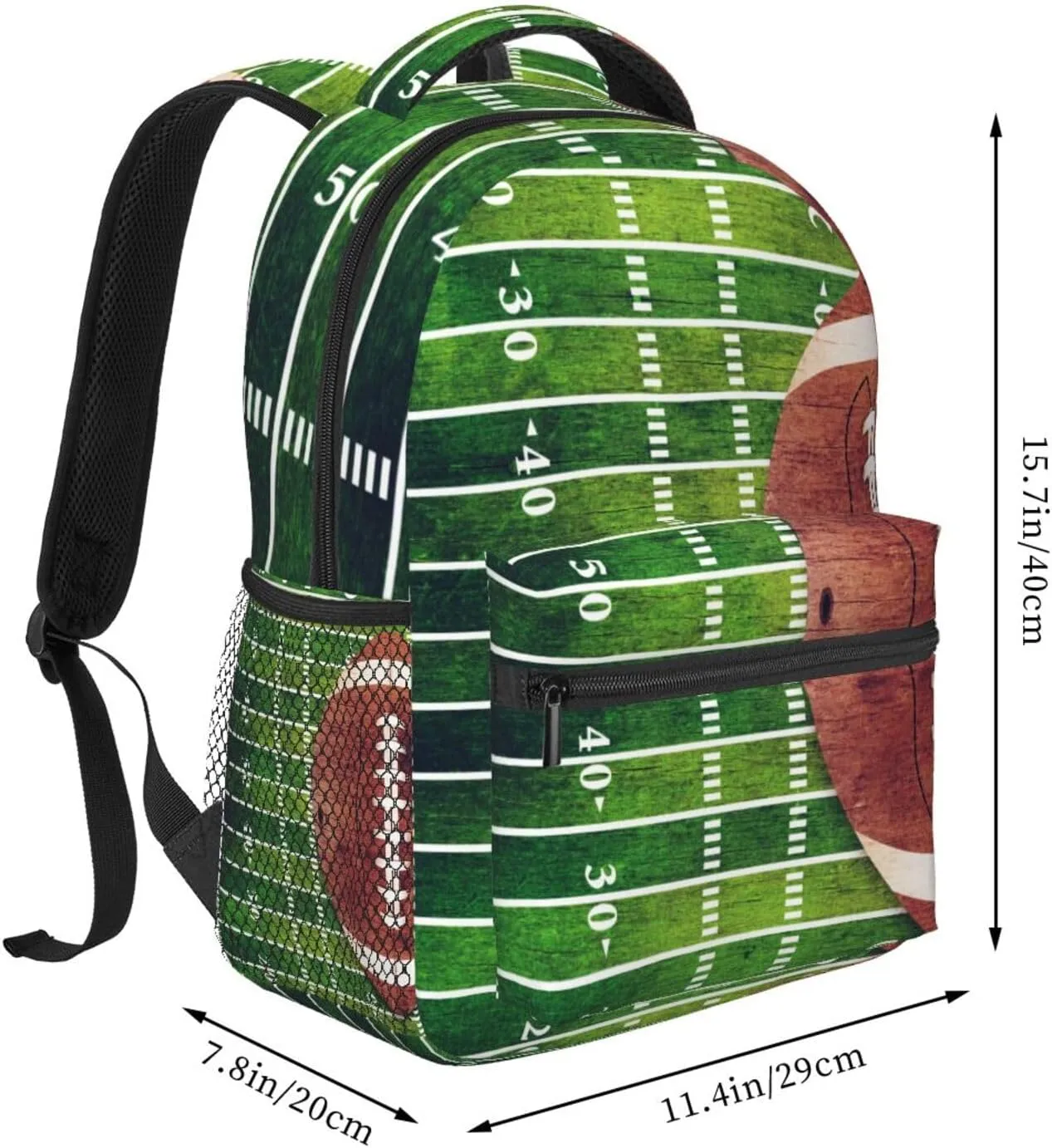 American Football Field Ball Backpack For School Laptop Bags Bookbag Big Casual Daypack For Student Girls Boys Kids Teens Travel Sports Work